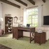 Brown Computer Desk, Rolling File Cabinet, and Bookshelf Combo - Key West