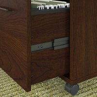 Brown Computer Desk, Rolling File Cabinet, and Bookshelf Combo - Key West-4