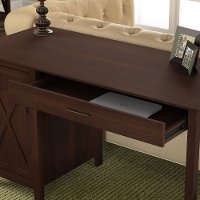 Brown Computer Desk, Rolling File Cabinet, and Bookshelf Combo - Key West-5