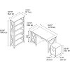 Brown Computer Desk, Rolling File Cabinet, and Bookshelf Combo - Key West-8