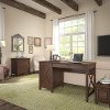Cherry Brown Computer Desk and Lateral File Cabinet Combo - Key West