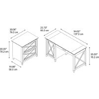 Cherry Brown Computer Desk and Lateral File Cabinet Combo - Key West-8