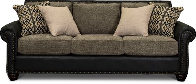 Rustic Traditional Black and Brown Sofa - Marksman