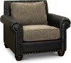 Rustic Traditional Black and Brown Chair - Marksman
