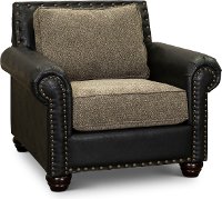 Rustic Traditional Black and Brown Chair - Marksman