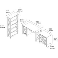Brown Computer Desk, Lateral File Cabinet, and Bookshelf Combo - Key West-8