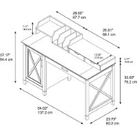 Cherry Brown Computer Desk with Desktop Organizers - Key West-8