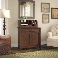 Cherry Brown Laptop Storage Desk with Desktop Organizer - Key West