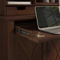 Cherry Brown Laptop Storage Desk with Desktop Organizer - Key West-3