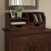 Cherry Brown Laptop Storage Desk with Desktop Organizer - Key West-4