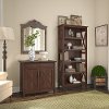 Cherry Brown Bookshelf and Laptop Storage Desk Combo - Key West