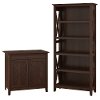 Cherry Brown Bookshelf and Laptop Storage Desk Combo - Key West-2