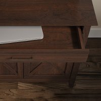 Cherry Brown Bookshelf and Laptop Storage Desk Combo - Key West-4