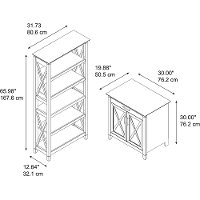 Cherry Brown Bookshelf and Laptop Storage Desk Combo - Key West-8