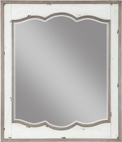 Rustic Cottage White and Natural Dune Mirror - Laurel Grove