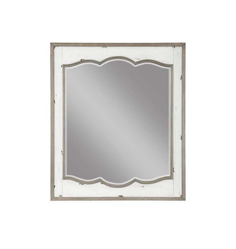 Rustic Cottage White And Natural Dune Mirror Laurel Grove