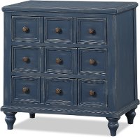 Rustic Blue Apothecary Nightstand - Laurel Grove