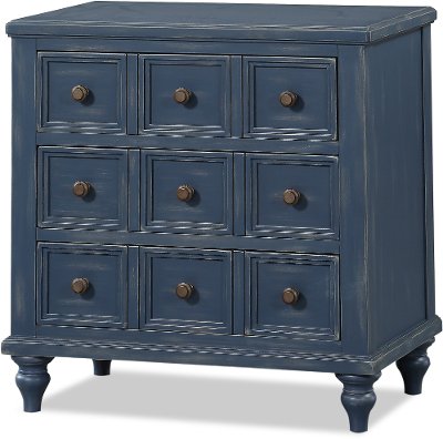 Rustic Blue Apothecary Nightstand - Laurel Grove