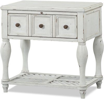 Rustic Cottage White Nightstand - Laurel Grove