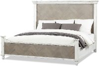Rustic White and Dune Two-Tone Queen Bed - Laurel Grove