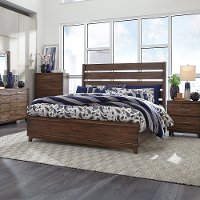 Contemporary Brown 4 Piece King Bedroom Set - Ventura
