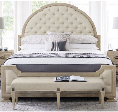 Traditional Sandstone King Upholstered Bed - Santa Barbara