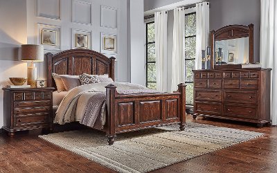 Classic Espresso Brown King Size Bed - Jamestown