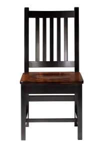 Maple Brown Two-Tone Dining Room Side Chair - Saber