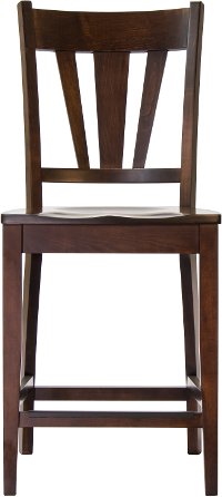 Maple Brown 24 Inch V-Back Counter Height Stool - Larkin-2