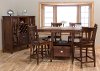 Maple Brown 5 Piece Counter Height Dining Set with V-Back Stools - Larkin