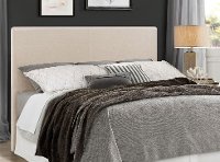 Contemporary Beige Full-Queen Upholstered Headboard - Jamee