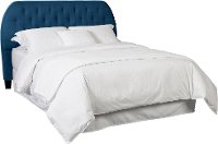 Contemporary Blue Upholstered Queen Headboard - Suzette