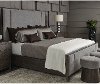 Clearance Rustic Modern Charcoal Queen Upholstered Bed - Linea