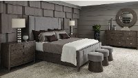 Rustic Modern Charcoal 4 Piece Queen Bedroom Set - Linea