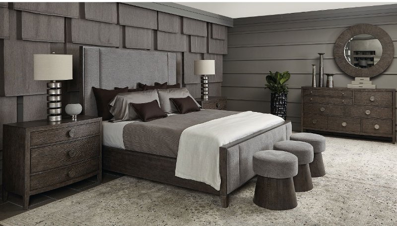 Rustic Modern Charcoal 4 Piece King Bedroom Set Linea