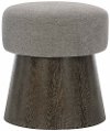 Rustic Modern Charcoal Gray Round Bench - Linea
