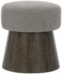 Rustic Modern Charcoal Gray Round Bench - Linea