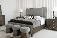 Rustic Modern Charcoal Gray Round Bench - Linea-2