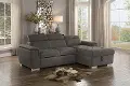 Ferriday Taupe Sectional with Pullout Sofa Bed and Storage
