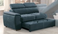 Blue Sectional Sofa with Pullout Sofa Bed and Right-Side Storage Chaise - Ferriday-3