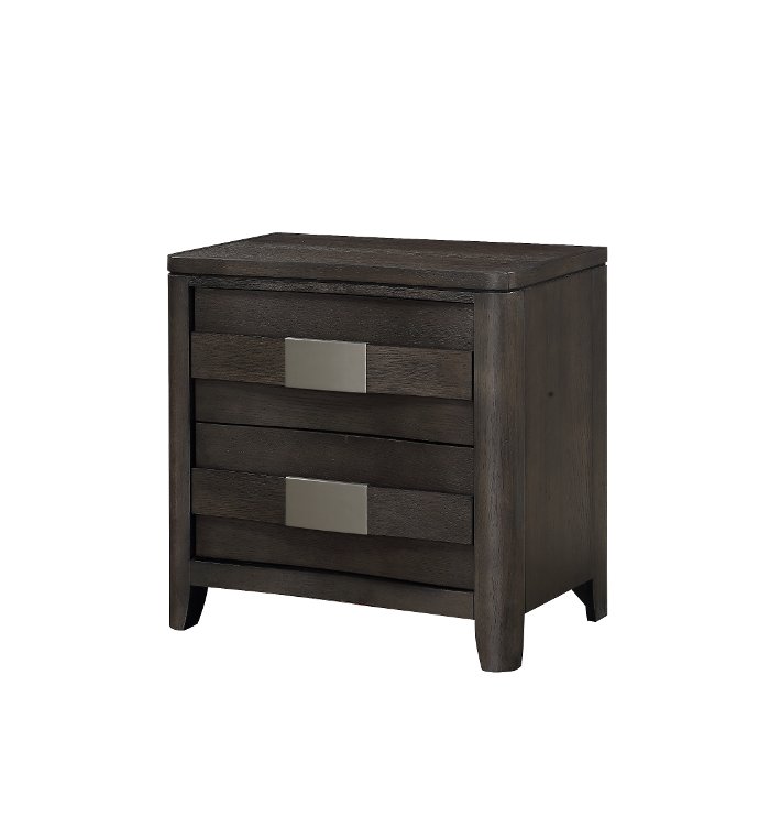 Contemporary Dark Gray Nightstand - Contour