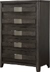 7001-310/CHEST Clearance Contemporary Dark Gray Chest of Drawers - Contour