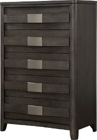 7001-310/CHEST Contemporary Dark Gray Chest of Drawers - Contour