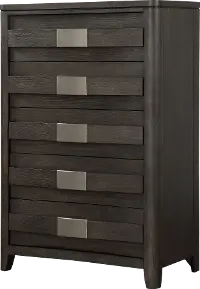 Contemporary Dark Gray Chest of Drawers - Contour