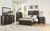 KIT Clearance Contemporary Dark Gray 4 Piece Queen Bedroom Set - Contour