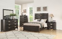 KIT Contemporary Dark Gray 4 Piece Queen Bedroom Set - Contour