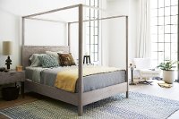 Modern Gray Queen Canopy Bed - Spaces