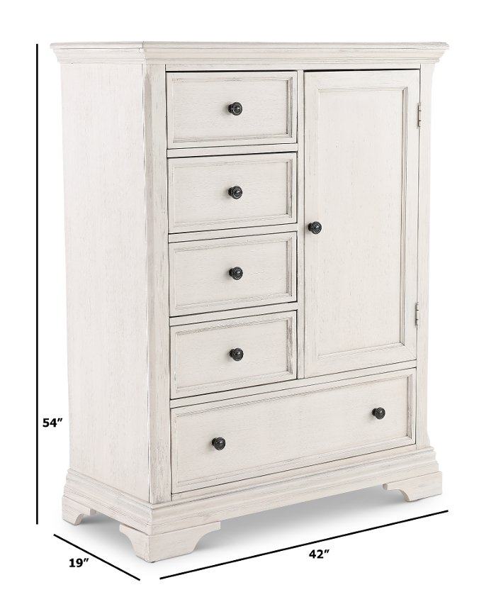 Classic Traditional Rustic White Chifferobe - Olivia