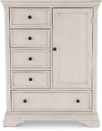 OL-CF-2225SD-BWH Classic Traditional Rustic White Chifferobe - Olivia -2