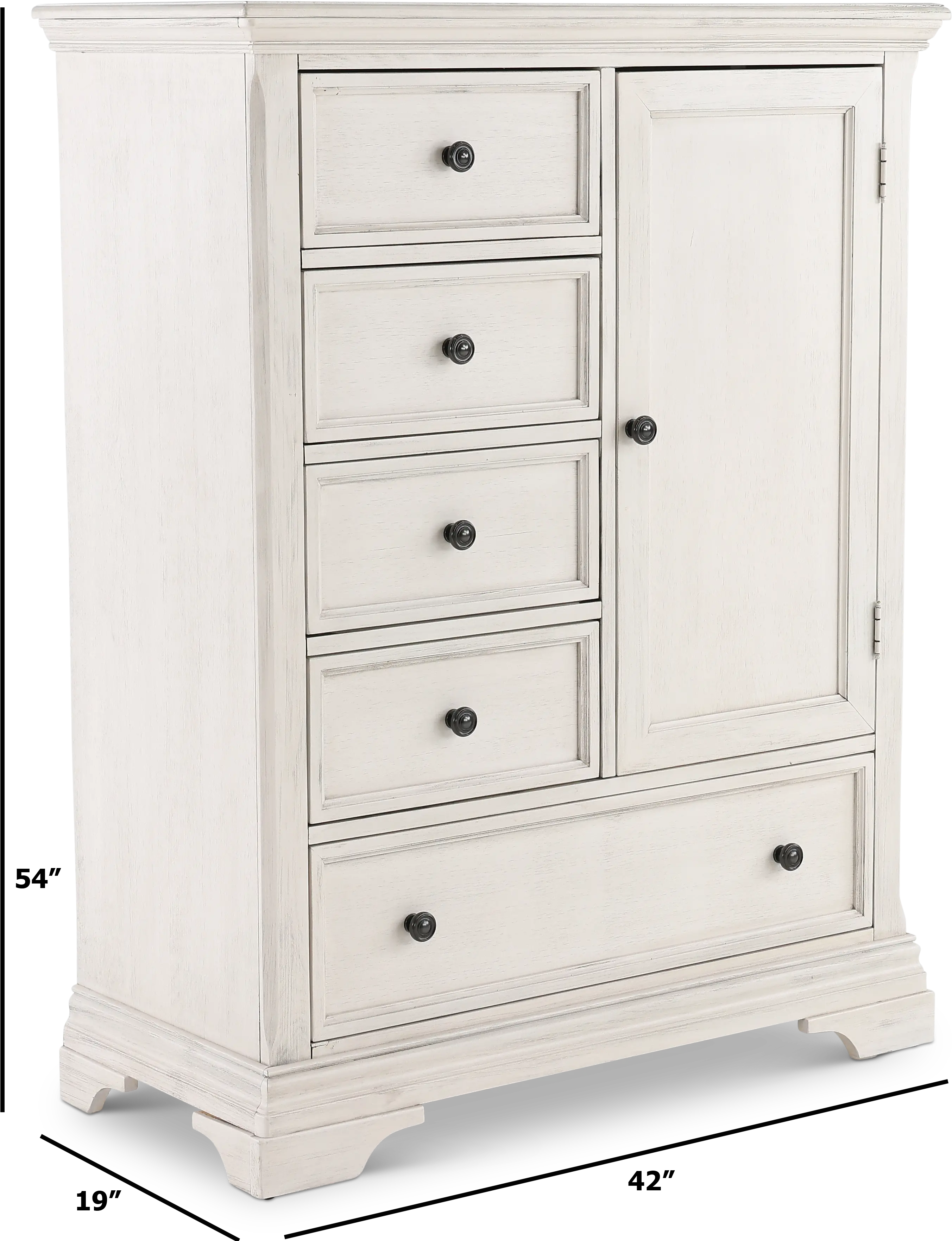 Olivia Classic Traditional Rustic White Chifferobe-1